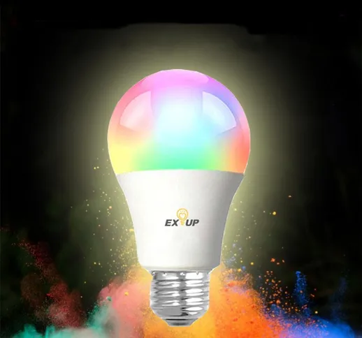 2PCS EXUP AC100-240 E27 9W E27 RGB + C + W WIFI Smart Bulb Home lampada Lavori di illumina...