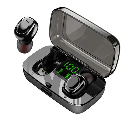 TWS Mini Bluetooth portatile 5.0 Auricolare Cuffie stereo Smart Touch con ricarica Scatola