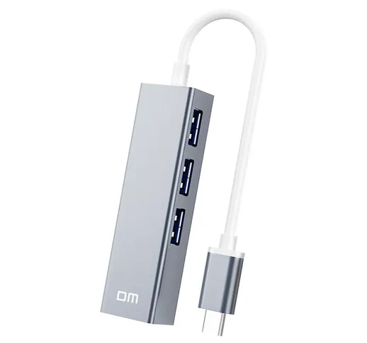 DM CHB013 Hub USB 3.0 3 porte 5Gbps Porta di rete Gigabit RJ45 Adattatore Estensione hub d...