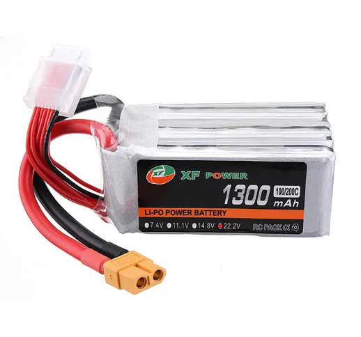 XF POWER 22.2V 1300mAh 100C / 200C 6S Lipo Batteria XT60 Plug per FPV RC Racing Drone