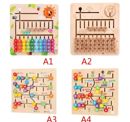 Giocattoli matematici Digitali in legno Alfabeto Apprendimento Aritmetico Labirinto Matchi...