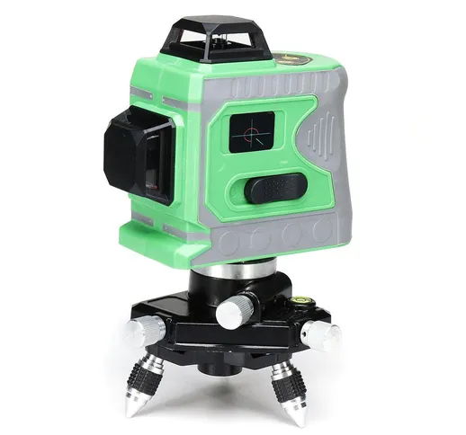 3D 12Line Green Laser Strumento di misurazione per esterni a croce rotante a 360 ° autoliv...