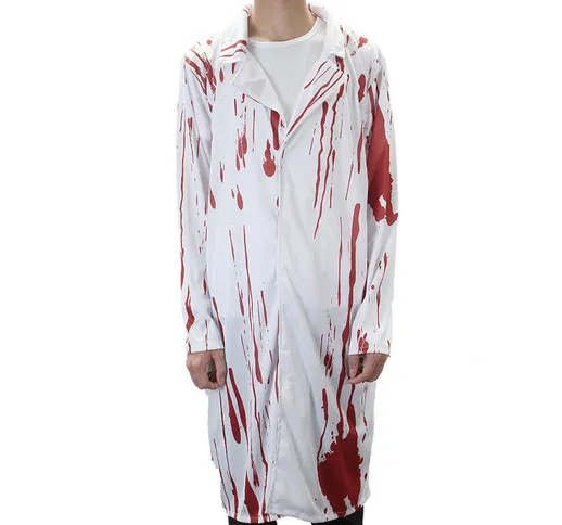 Costume di Halloween Terror Infermiere e medico vestiti con il costume adulto del sangue
