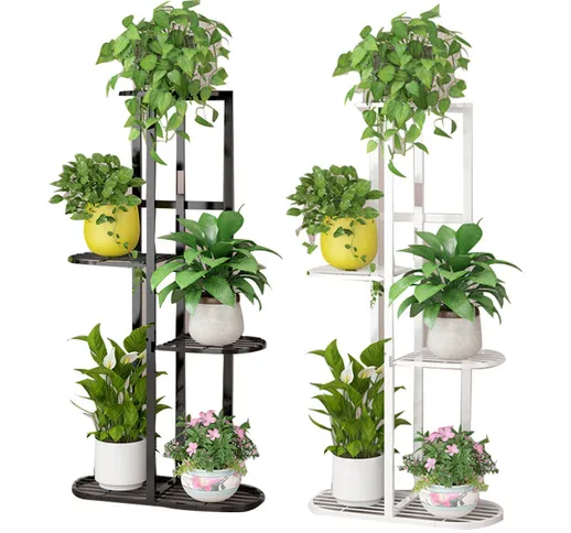 Scaffale per vasi da fiori multiplo a 5 ripiani per piante alte per interni allaperto