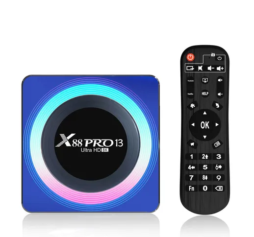 X88 Pro TV Scatola Android13.0 Rockchip RK3528 Quad-Core 4+64GB Cortex-A53 Supportoo decod...