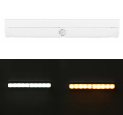 10 LED LED Sensore di movimento Cabinet Light Bar Wireless Batteria / USB Powered Warm / I...