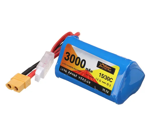 Alimentazione ZOP 11,1 V 3000 mAh 15 / 30C 3S Li-ion a lungo raggio Batteria Spina XT60 pe...