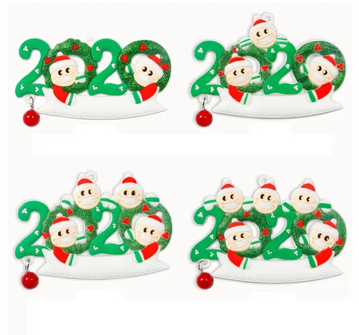 2020 Natale Famiglia Figurine Ornamenti Albero di Natale Babbo Natale Pupazzo di neve Pend...