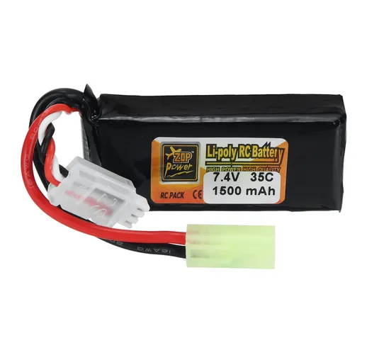 ZOP Power 2S 7.4V 1500mAh 35C LiPo Batteria T Plug per RC Auto Aereo elicottero FPV Racing...