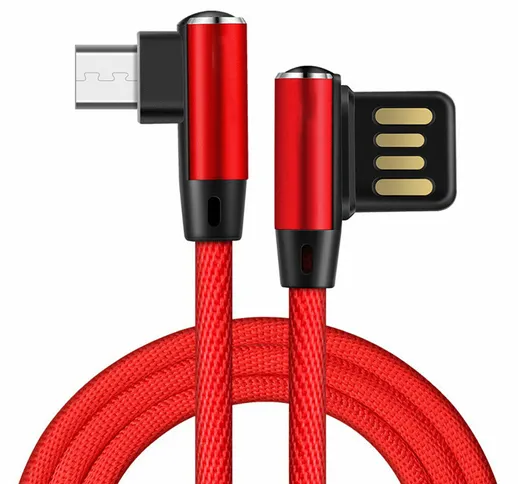 Bakeey 90 ° gomito Nylon Cavo dati micro USB intrecciato Type-C per Samsung Galaxy S21 Not...