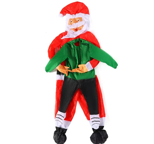Natale adulto gonfiabile Babbo Natale divertente abbigliamento puntelli costume adulto div...