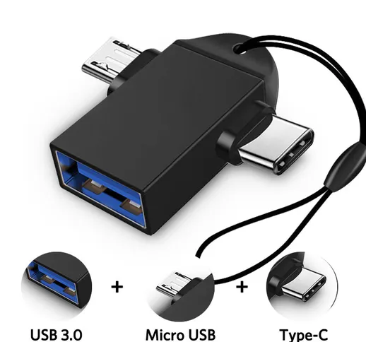 Bakeey 3 in 1 Micro USB Type C Adattatore OTG maschio a USB 3.0 femmina Connettore per Sam...
