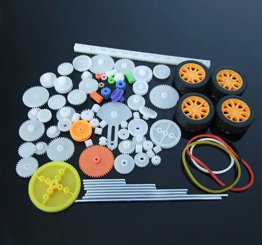 78Pcs Kit Ingranaggi Motore Mandrino In Plastica Set Di Ingranaggi A Vite Senza Fine Robot...