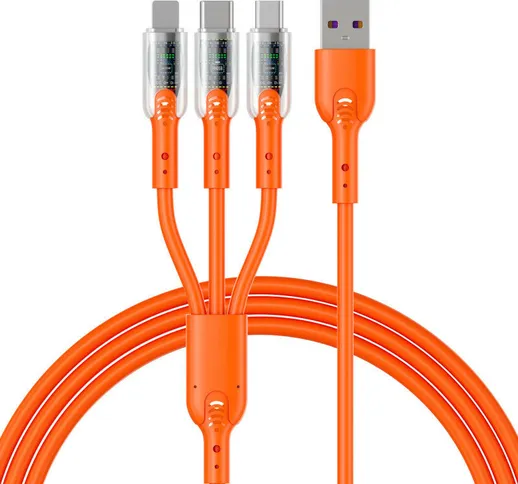 3A USB-A a Tipo-C/iP/Micro cavo USB ricarica rapida trasmissione dati Rame Core Line 1,2 m...