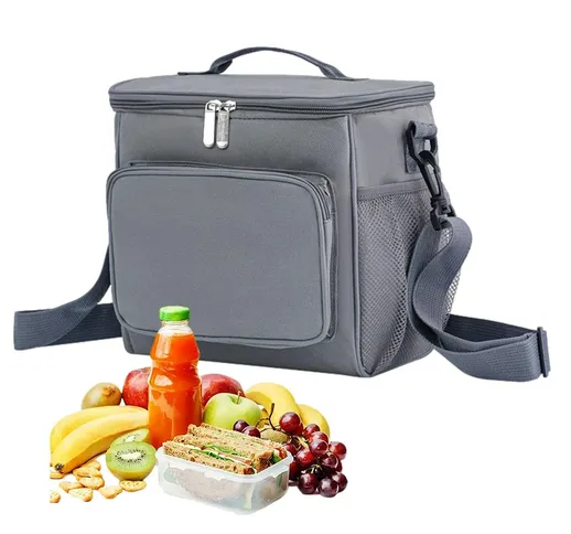 Grande borsa portatile isolata per pranzo per uomini e donne, scatola del pranzo riutilizz...