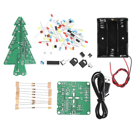 Geekcreit Kit per albero di Natale con spettro di controllo vocale audio a tre colori chia...