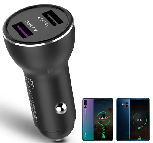 Bakeey QK518 Dual USB Quick Charge 3.0 Fast Car USB Charger per iPhone per Samsung Huawei