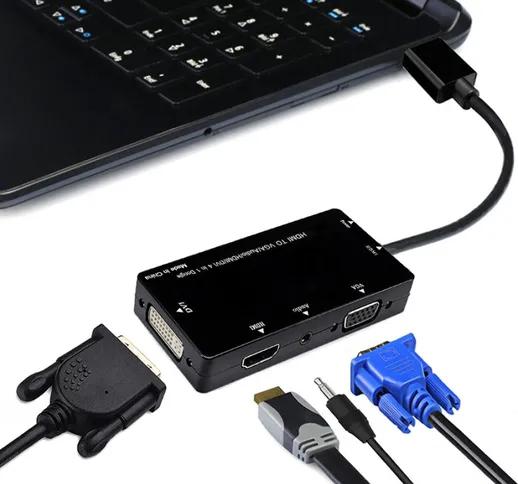 Cabledeconn 4 in 1 Display Adattatore docking station per convertitore hub con porte HDMI...