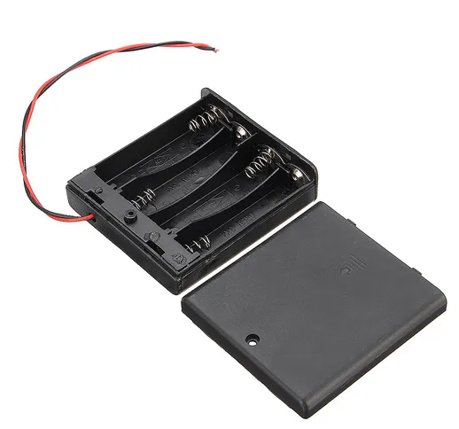 4 slot AA Batteria Scatola Batteria Supporto scheda con interruttore per 4xAA Batterie Kit...