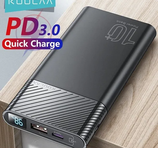 KUULAA 10000mAh QC PD3.0 Pover Bank Ricarica rapida USB Caricabatterie esterno Batteria pe...