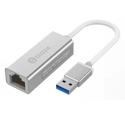 Adattatore di rete per convertitore Ethernet Gigabit RJ45 USB 3.0 a 1000 Mbps USB Biaze ZH...