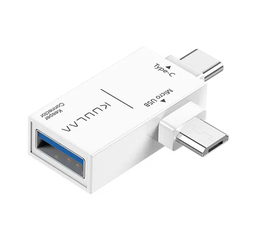 Convertitore adattatore KUULAA 2-in-1 Micro USB + Type-C a USB 3.0 OTG per Samsung Galaxy...