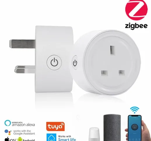 EWelink Tuya ZB UK Plug Smart presa di corrente Mini Switch Voice Control Plug Funziona co...