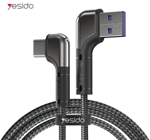 YESIDO CA80 Micro USB Type-C Cavo di ricarica+trasferimento dati 90° per Ulefone Power Arm...