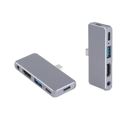 NFINT 180 Type-C Docking Station 4K a 30Hz Hub USB compatibile HDMI USB3.0 Spina da 3,5 mm...