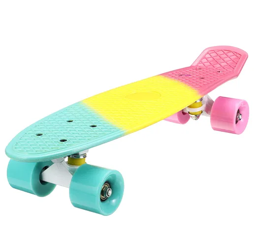 22 pollici Colorful Skateboard Mini Kids 4 ruote Cruiser Style Board Sport Long Board