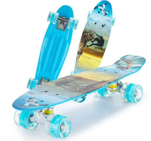 Skateboard da 22 con LED Ruota lampeggiante Small Fish Board Cruiser Streetwalking Skate B...