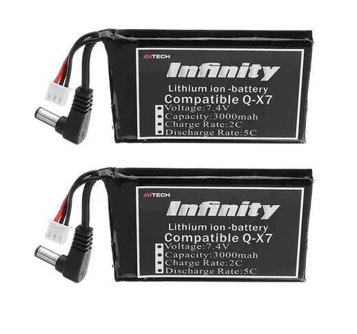 2 pezzi AHTECH Infinity 7,4 V 3000 mAh 2S 2C-5C Lipo Batteria per trasmettitore Frsky Q X7