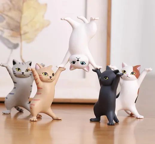 1 PC Cartoon Dancing Cat Figure Doll Figurine Fatti a mano Incantati Gattini Giocattolo pe...
