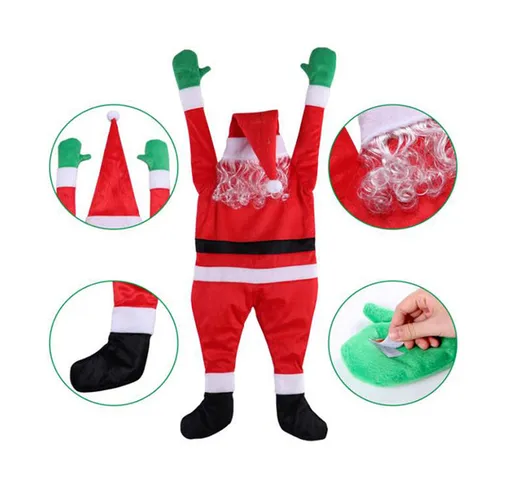 Decorazioni natalizie con ciondolo di Babbo Natale appese grandi vestiti di Babbo Natale D...