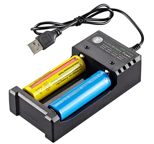 2 slot 18650 Batteria Caricabatterie CH2 USB CC 5V Ingresso 1-2 A Uscita CC 4,2 V 1000 mA...