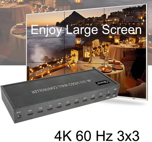 Bakeey 4K 3x3 Scheda di acquisizione video Controller per parete video Processore di cucit...