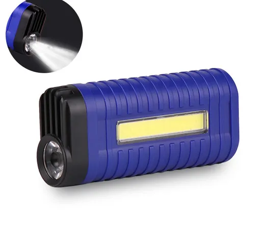 XANES® 1W COB LED Torcia elettrica 2 modalità USB Ricarica 18650 Batteria Work lampada cam...