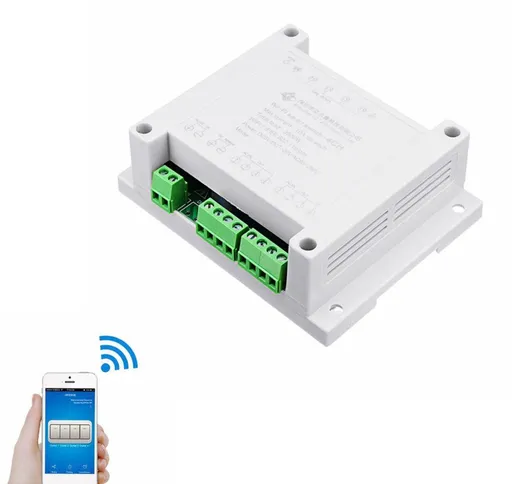AC 220V 10A Controllo Smart Switch remoto Relay 4 Canali Modulo WiFi con guscio