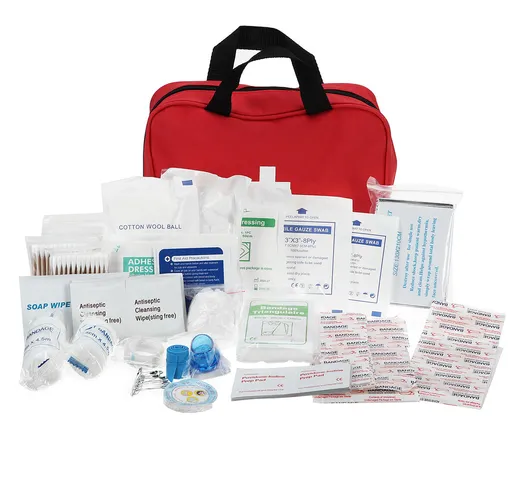 180PCS Kit di pronto soccorso da 30 articoli Medico Borsa Sopravvivenza di emergenza per v...