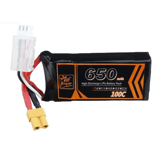 ZOP Power 7.4V 650mAh 100C 2S Lipo Batteria XT30 Spina per Cinewhoop