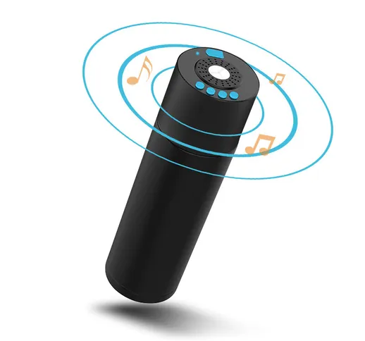 Smart Music Bluetooth Thermos Bottle Mug luce a led Altoparlante FM Radio Promemoria per b...