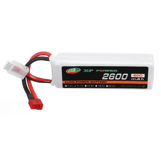 XF POWER 11.1V 2600mAh 60C 3S Lipo Batteria T Plug per auto RC