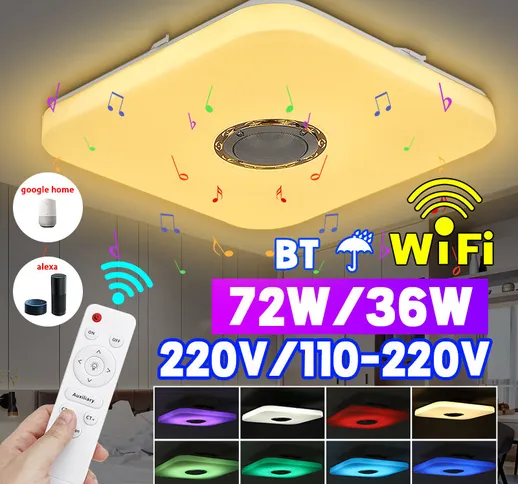 72 / 36W Smart RGB LED Plafoniere lampada Wireless remoto Controllo Bluetooth Controllo AP...