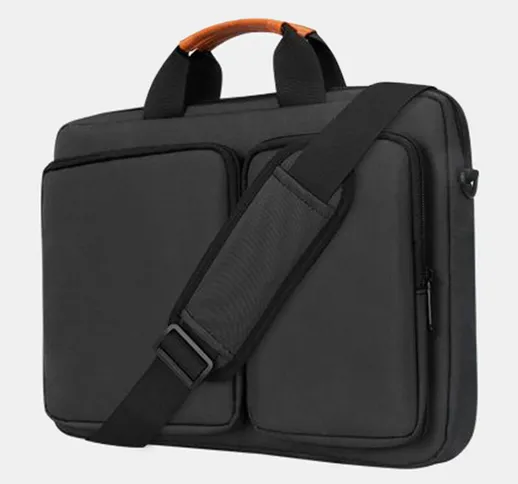 Uomo Poliestere Multifunzione 13.3/14/15.6 Pollici Laptop Borsa Moda Doppia Tasca Frontale...