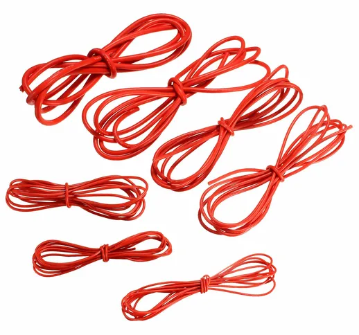 DANIU 2 Metri Cavo Filo Rosso in Silicone 10/12/14/16/18/20/22AWG Cavo Flessibile