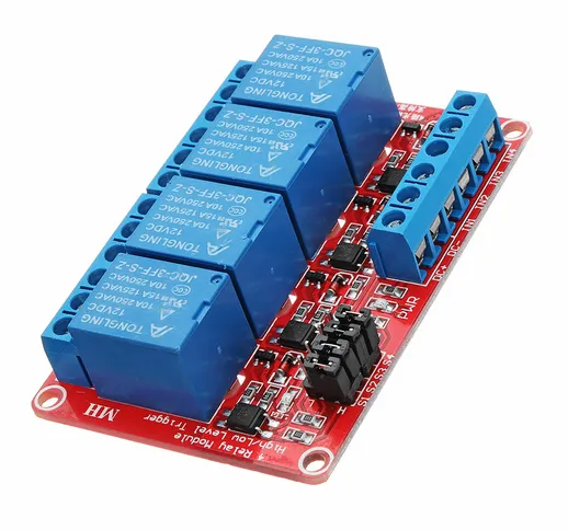Modulo di alimentazione del modulo relè fotoaccoppiatore trigger a livello 4 canali DC12V...