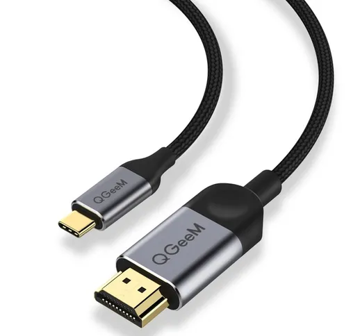 Cavo adattatore QGeeM da USB-C a 4K HDMI 4K a 30 Hz Uscita video HD Display 6,6 piedi / 1,...