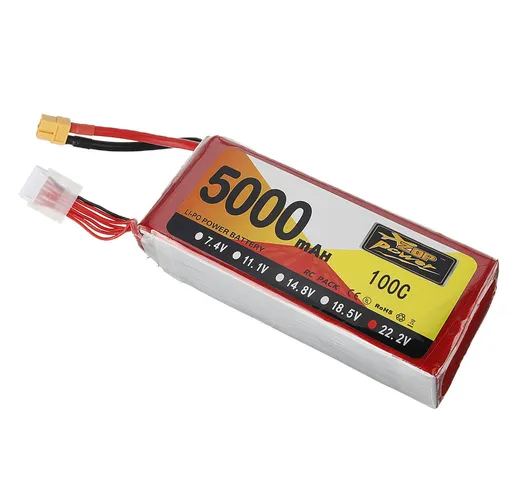 ZOP Power 22.2V 5000mAh 100C 6S Lipo Batteria XT60 Plug per RC Drone elicottero Auto