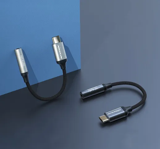 Adattatore jack per cuffie audio Nillkin da USB-C a 3,5 mm per Samsung Galaxy S20 + S20 Ul...