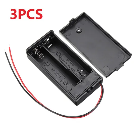 3PCS 2 Slot AA Batteria Scatola Batteria Scheda di supporto con interruttore per 2 x AA Ba...